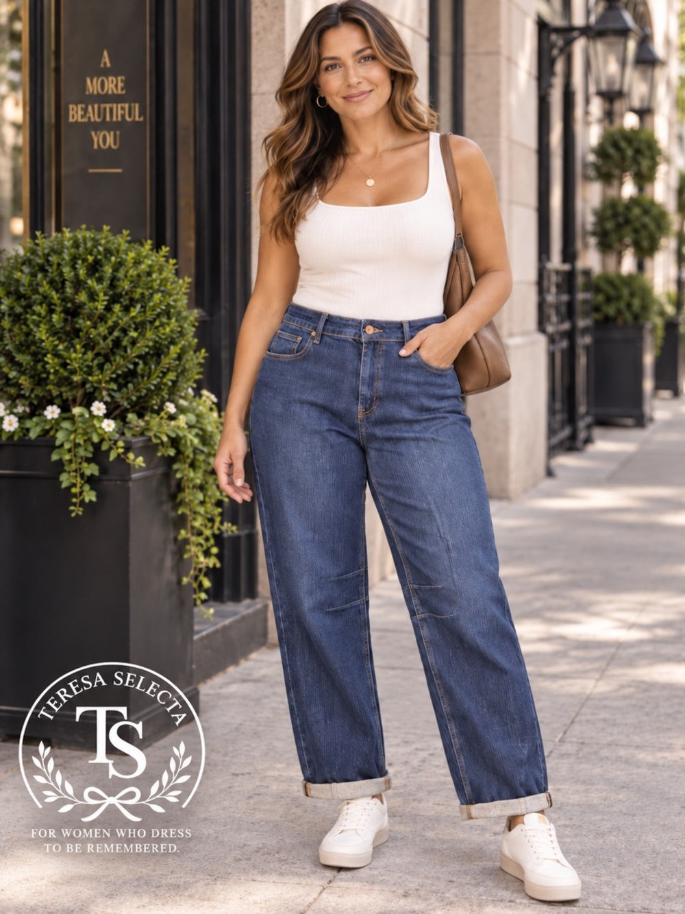 NWT Freckled Poppy Risen Dark Wash Ribbed Wide Leg Jeans 1XL